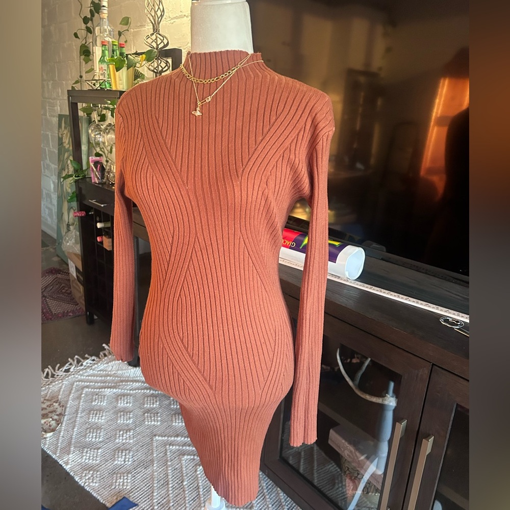 Lulus Ribbed Mini Dress - Picture 4 of 5
